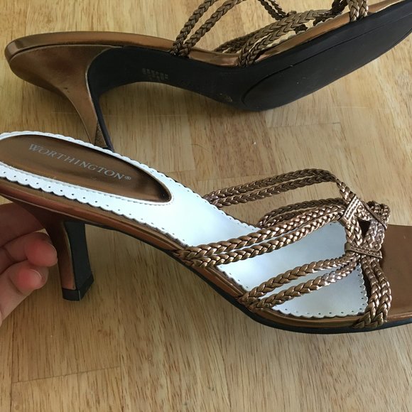 Bronze Braided Worthington Heels - Picture 5 of 11